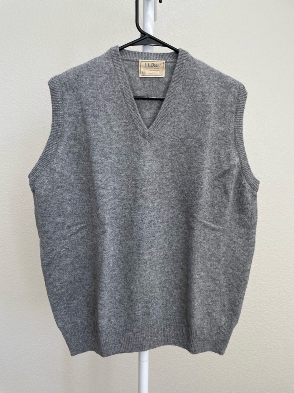 Vintage L.L. Bean 100% Virgin Lambswool Sweater Vest Preppy Grandpa Academia XL